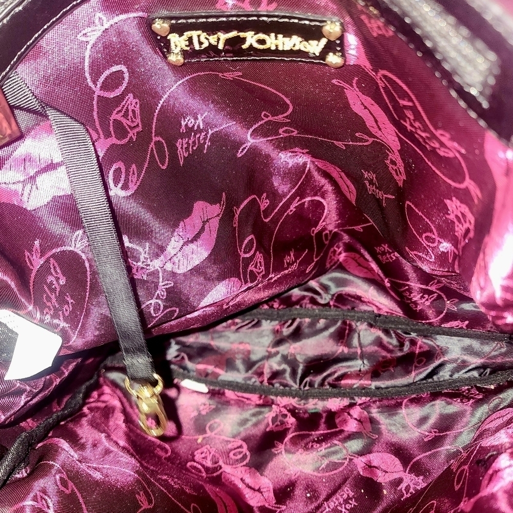Betsy Johnson Backpack/Purse Leopard with Roses - Picture 11 of 11